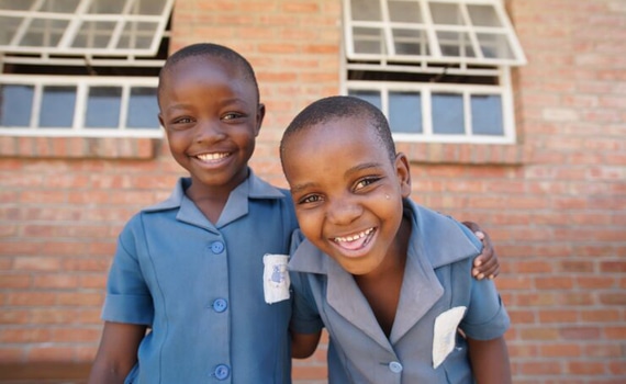 Zimbabwe two children smiling