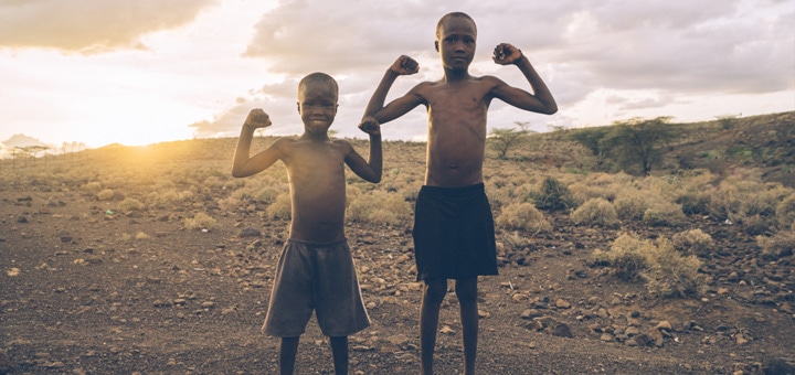 Kenya Turkana children are strong