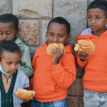 Children eating their meal