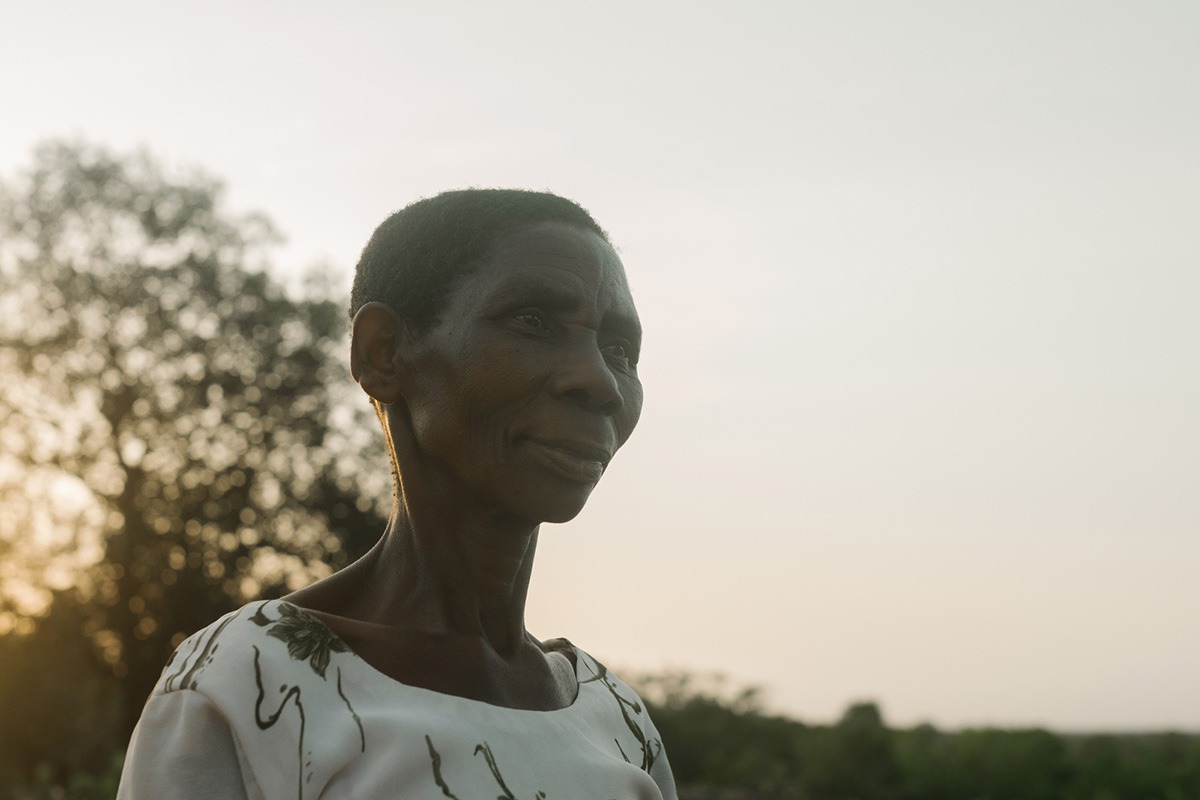 Samini's brave mother with a look of determination on her face.