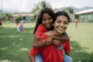 Girls playing at a park in Honduras