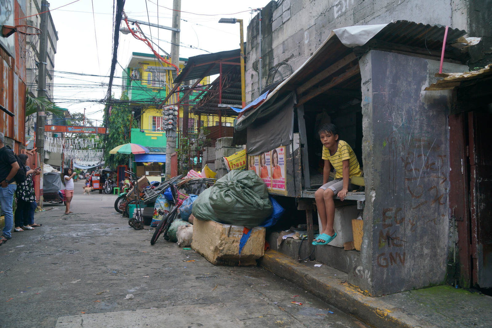 A boy in the Philippines at his home